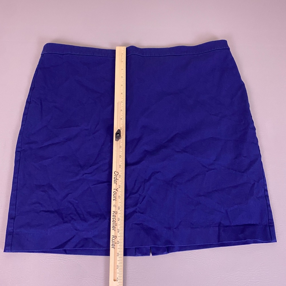 J.Crew Pencil Skirt Women's Plus Size 22 Royal Blue Cotton Blend Back Zip Lined
